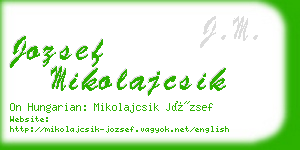 jozsef mikolajcsik business card